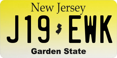 NJ license plate J19EWK