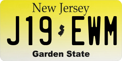 NJ license plate J19EWM