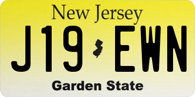 NJ license plate J19EWN
