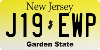 NJ license plate J19EWP