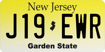 NJ license plate J19EWR