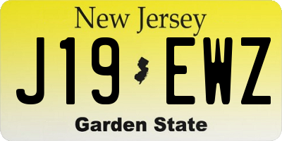 NJ license plate J19EWZ