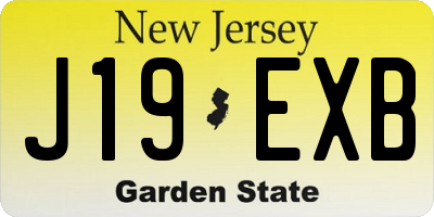 NJ license plate J19EXB