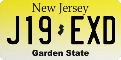 NJ license plate J19EXD
