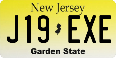 NJ license plate J19EXE