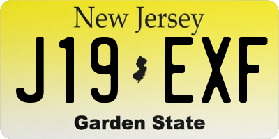 NJ license plate J19EXF