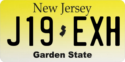NJ license plate J19EXH