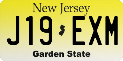 NJ license plate J19EXM