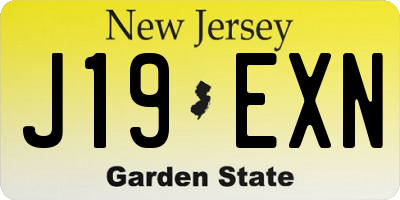NJ license plate J19EXN