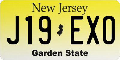 NJ license plate J19EXO