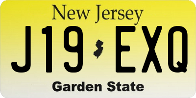 NJ license plate J19EXQ
