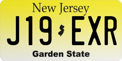 NJ license plate J19EXR