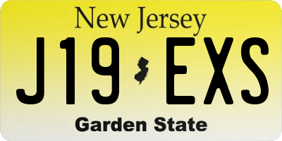 NJ license plate J19EXS