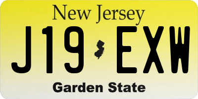 NJ license plate J19EXW