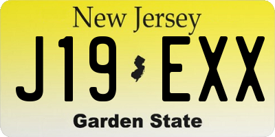 NJ license plate J19EXX