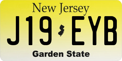 NJ license plate J19EYB
