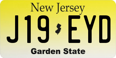 NJ license plate J19EYD