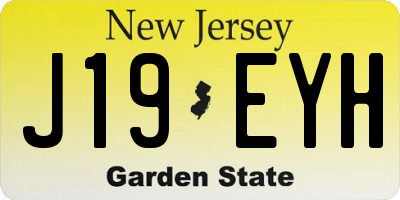 NJ license plate J19EYH