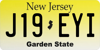 NJ license plate J19EYI