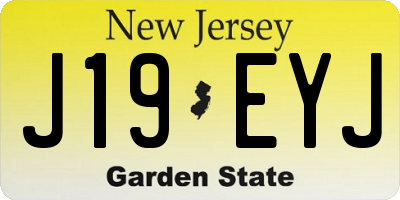NJ license plate J19EYJ