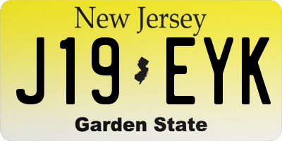 NJ license plate J19EYK