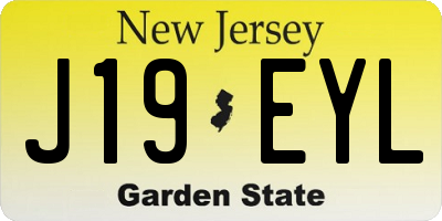 NJ license plate J19EYL