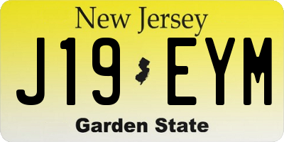 NJ license plate J19EYM