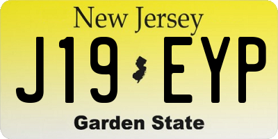 NJ license plate J19EYP