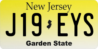 NJ license plate J19EYS