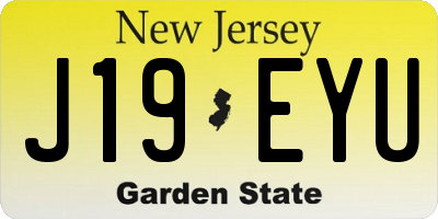 NJ license plate J19EYU