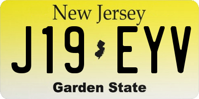NJ license plate J19EYV