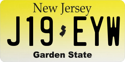 NJ license plate J19EYW