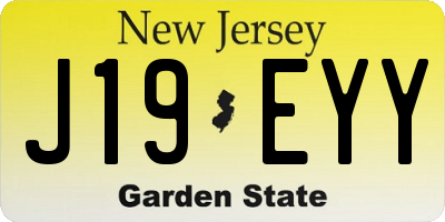 NJ license plate J19EYY