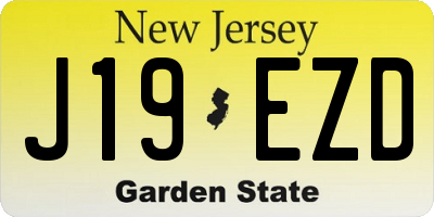 NJ license plate J19EZD