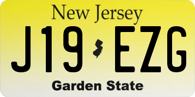 NJ license plate J19EZG