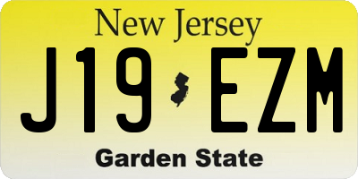 NJ license plate J19EZM