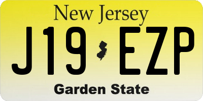 NJ license plate J19EZP
