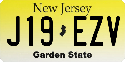 NJ license plate J19EZV