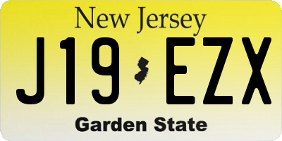 NJ license plate J19EZX