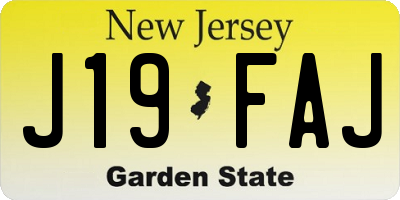 NJ license plate J19FAJ