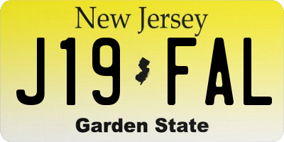 NJ license plate J19FAL