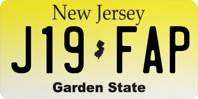 NJ license plate J19FAP