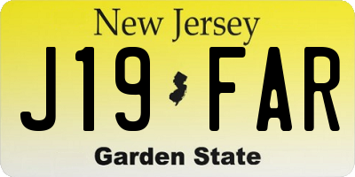 NJ license plate J19FAR