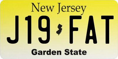 NJ license plate J19FAT