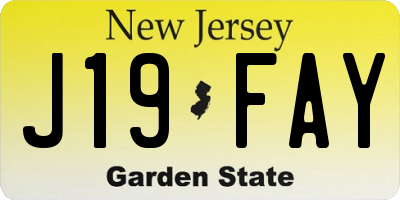 NJ license plate J19FAY