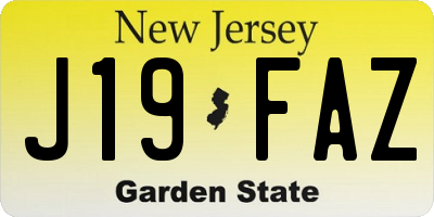 NJ license plate J19FAZ