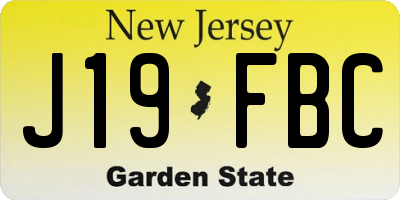 NJ license plate J19FBC
