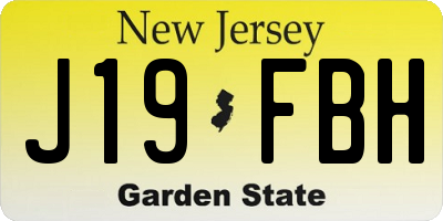 NJ license plate J19FBH