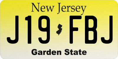 NJ license plate J19FBJ