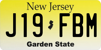 NJ license plate J19FBM